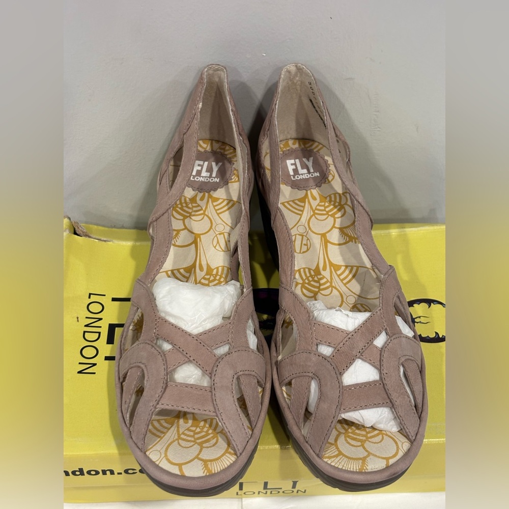 Fly London Yadi Platform Wedge Sandals Taupe Color Size 42 EU / 10.5- 11 US - Picture 5 of 9